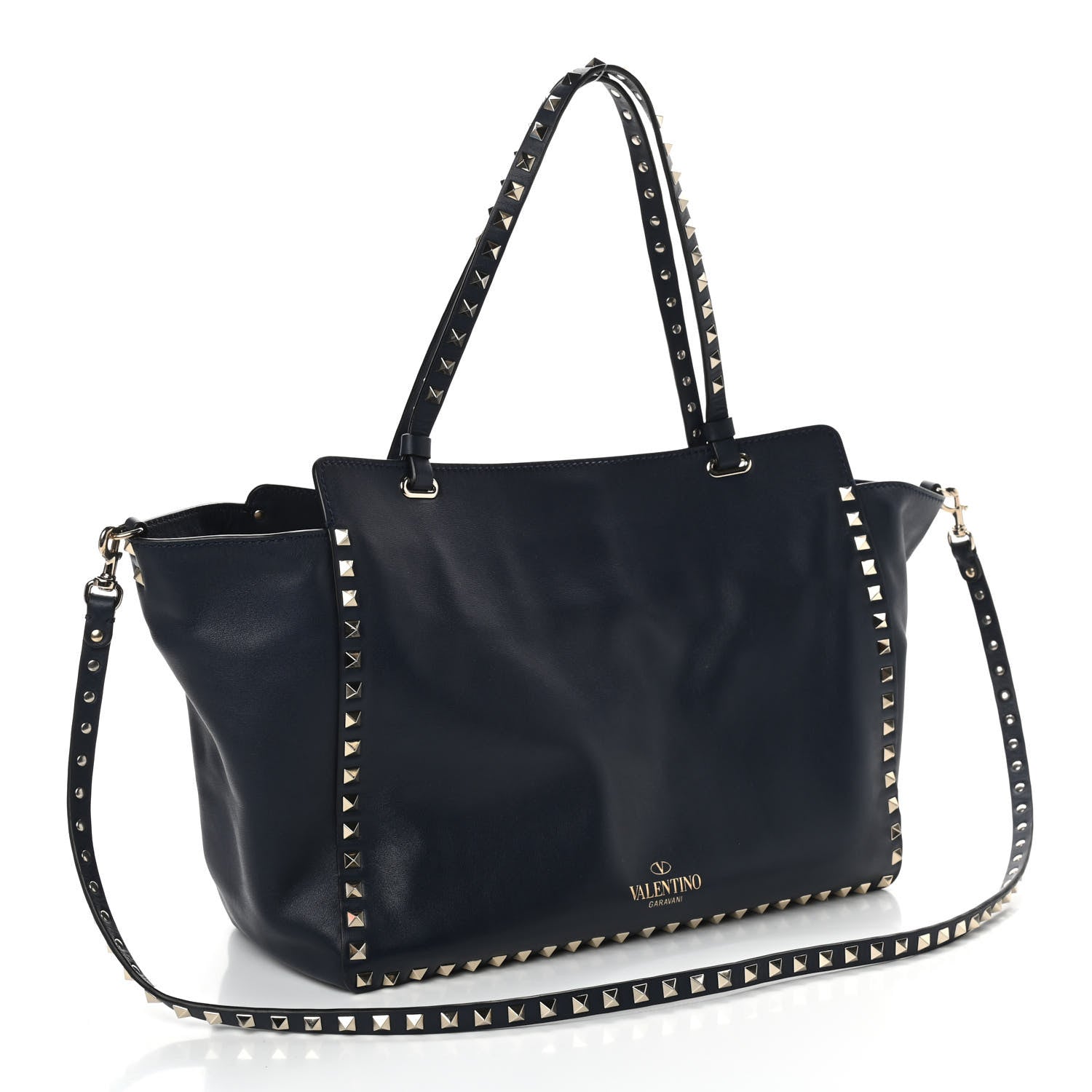 Valentino Garavani Vitello Medium Rockstud Tote Marine 2 of 11