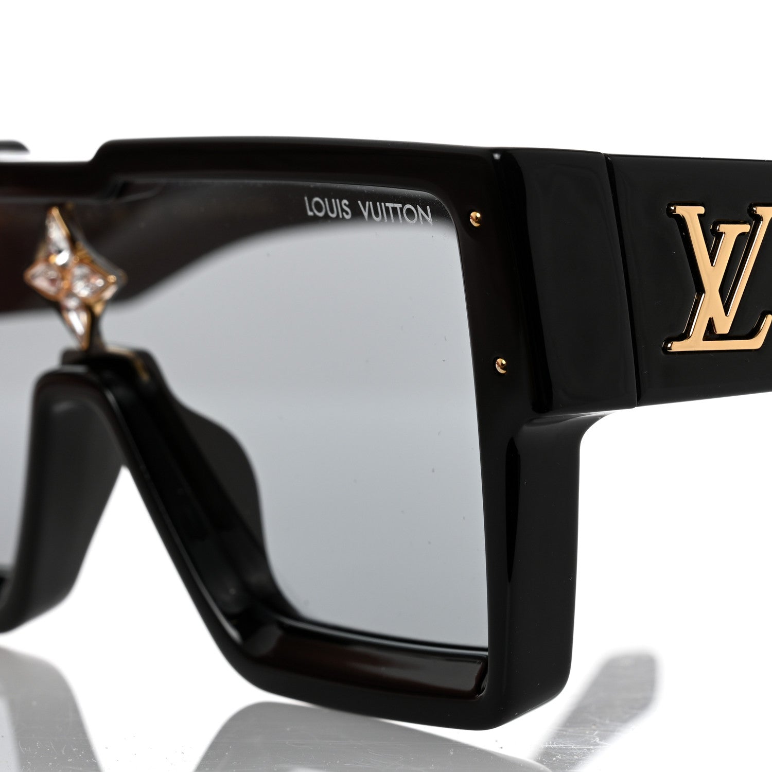 Louis Vuitton Acetate Swarovski Crystal Cyclone Sunglasses Z1578W Black 7 of 8