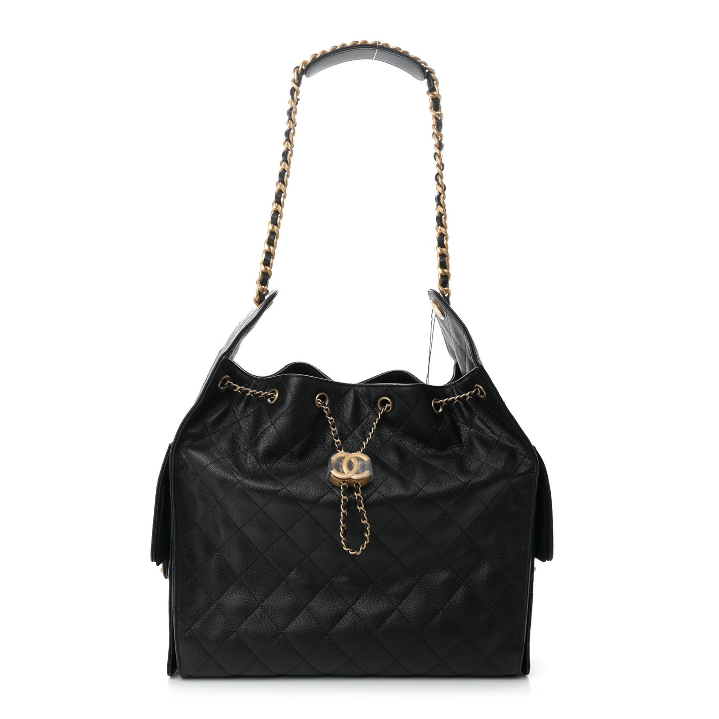 Caviar Quilted Medium Chanel 25 Handbag Black