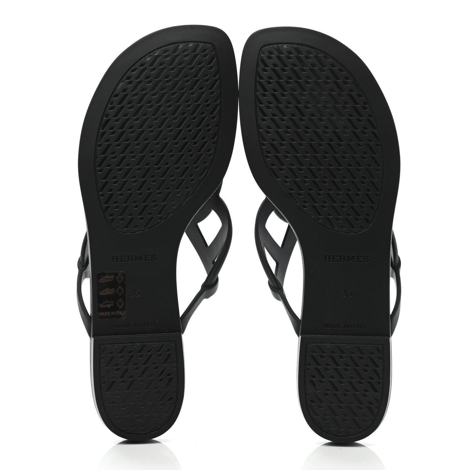 Hermes Rubber Womens Egerie Sandals 36 Black 5 of 9