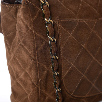 Chanel Suede Quilted Jumbo Single Flap Brown 20 of 21