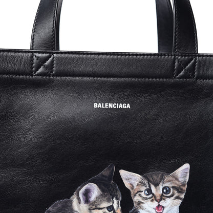 Balenciaga Calfskin Kittens Market Shopper Black 5 of 7