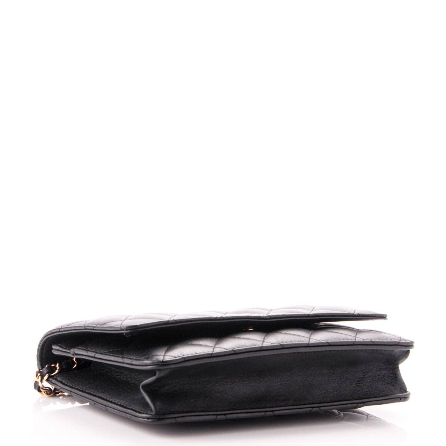 Lambskin Quilted Wallet On Chain WOC Black