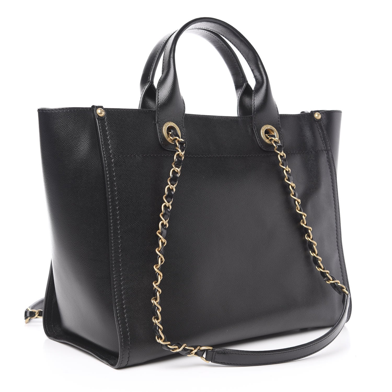 Chanel Caviar Small Studded Deauville Tote Black 2 of 12