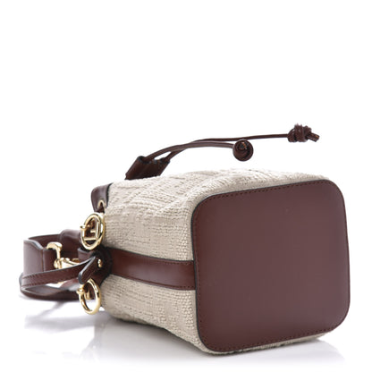 Fendi Sardinian Jacquard Vitello King F is Fendi FF 1974 Embroidered Mini Mon Tresor Bucket Bag Corda Praline 4 of 10