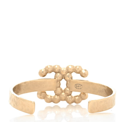 Chanel Pearl CC Cuff Bracelet Gold Pearly White 3 of 4