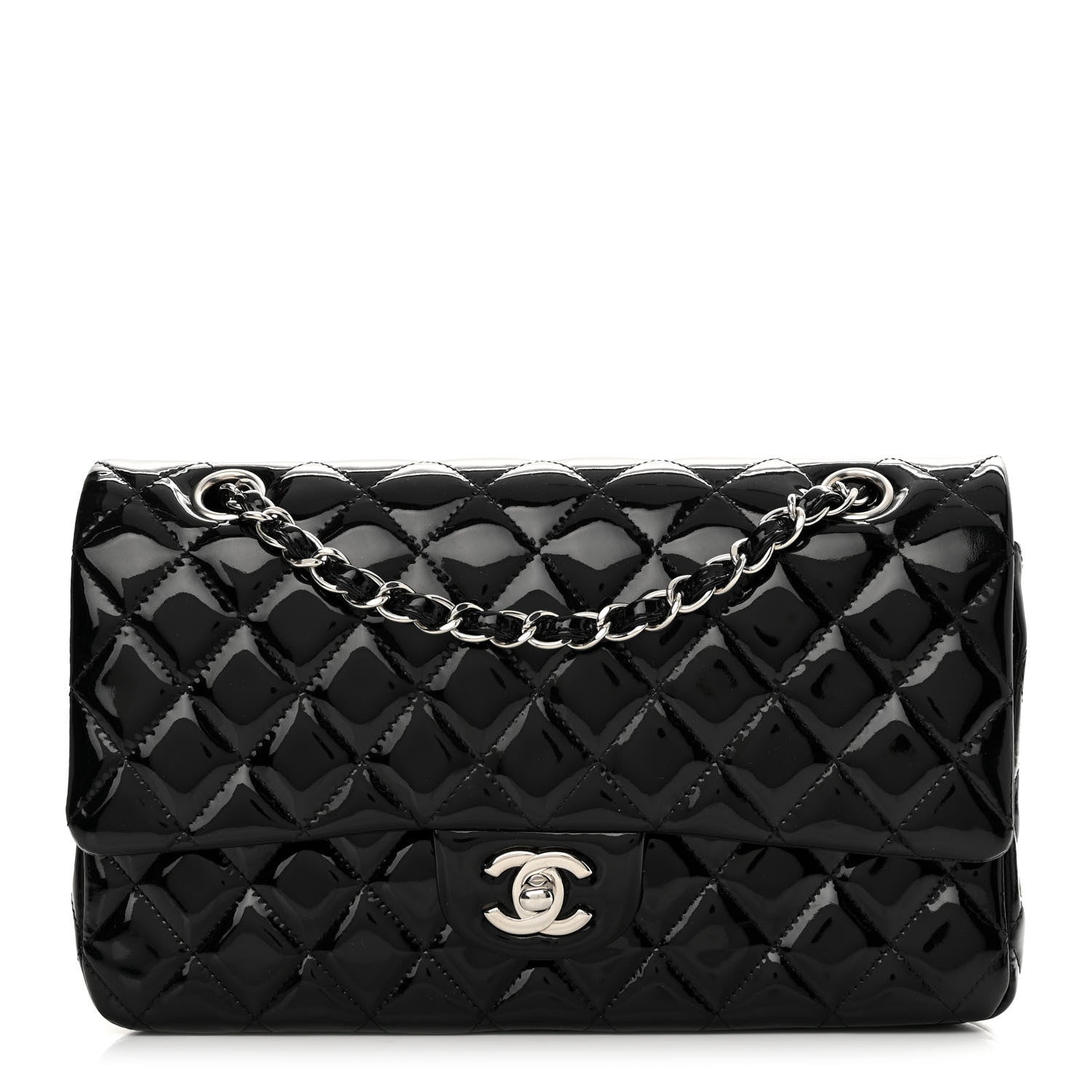 Chanel Patent Quilted Medium Double Flap Black 1 of 12