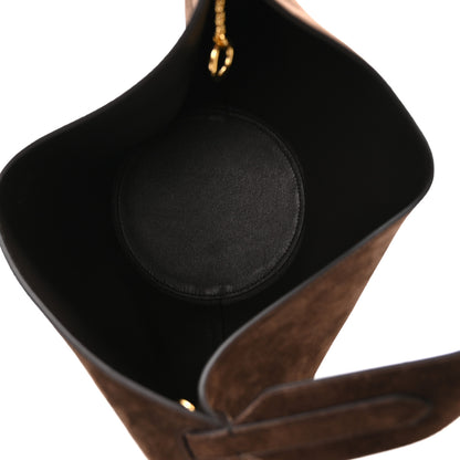 Khaite Suede Calfskin Mini Lotus Tote  Dark Brown 5 of 9
