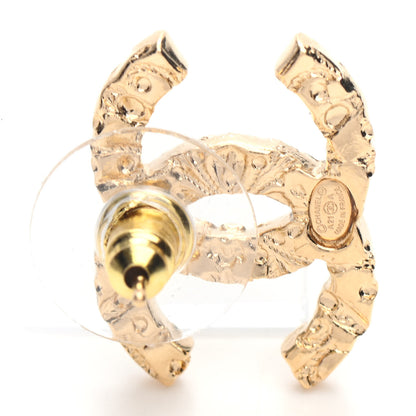 Chanel Metal Textured CC Earrings Gold 4 of 5