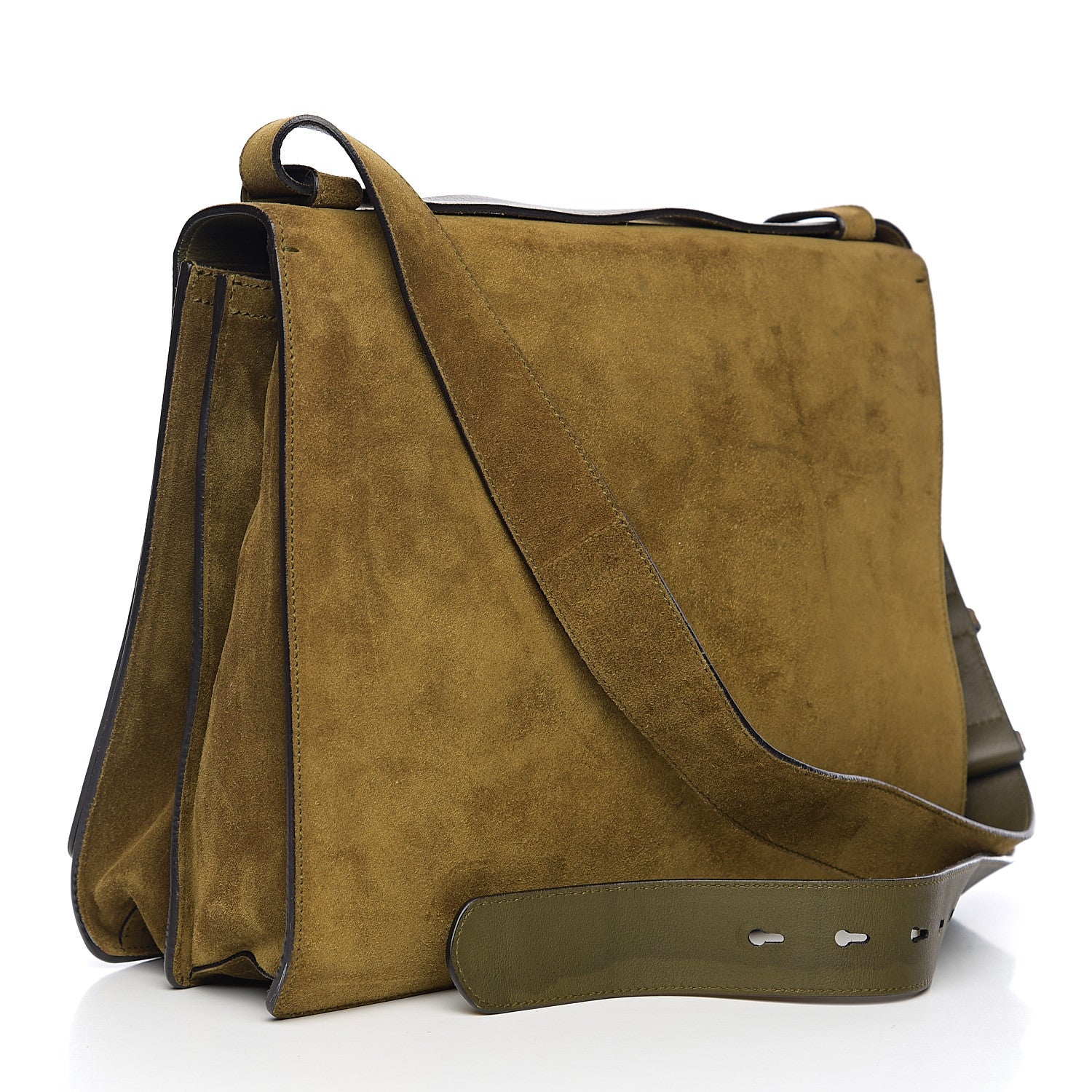 Gucci Suede Messenger Bag Militare 2 of 9