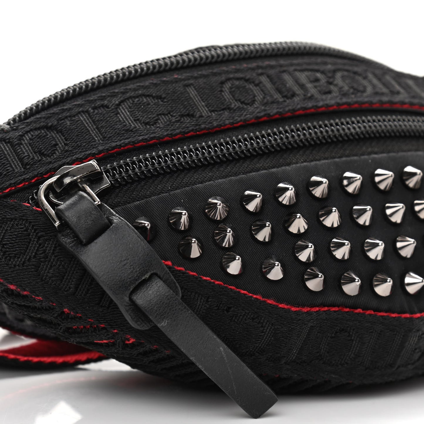 Calfskin Spiked Paris NYC Belt Bag Black
