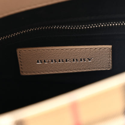 Burberry Goatskin Vintage Check Small Banner Tote Limestone 6 of 10