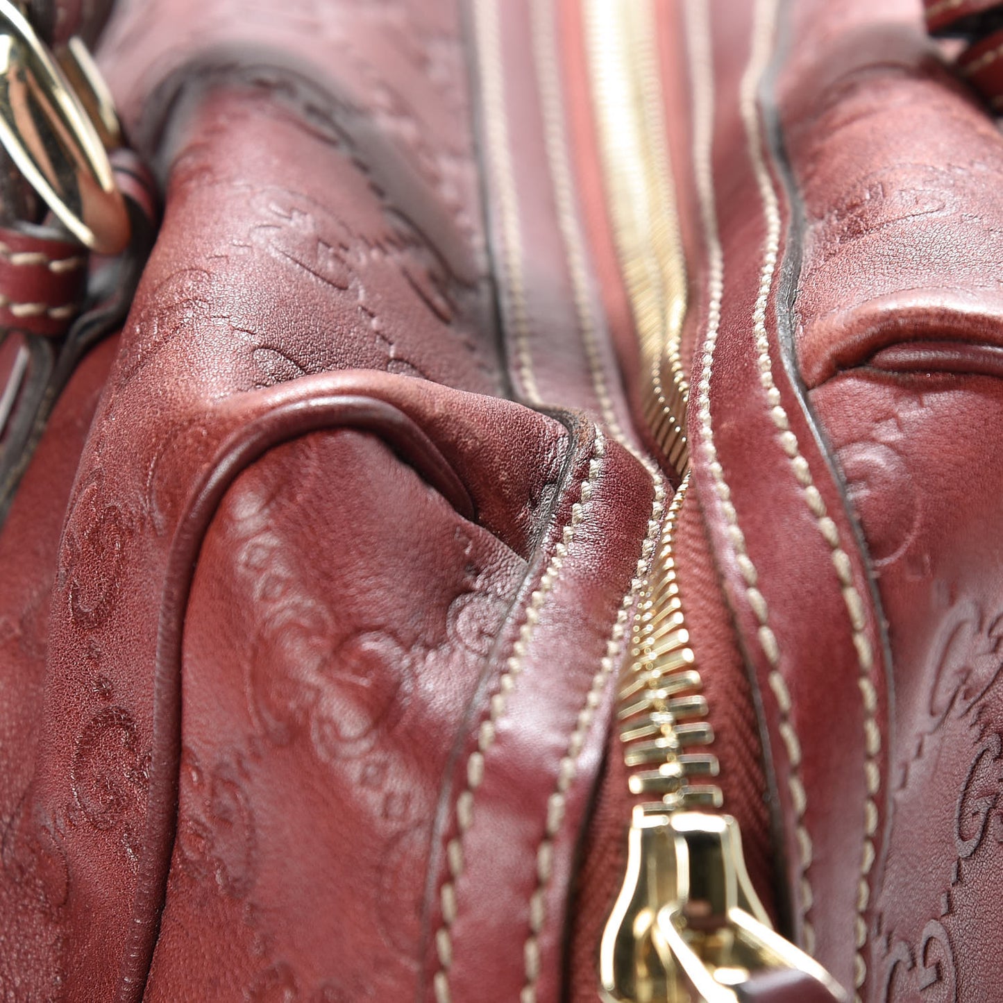 Guccissima 85th Anniversary Large Boston Rusty Red