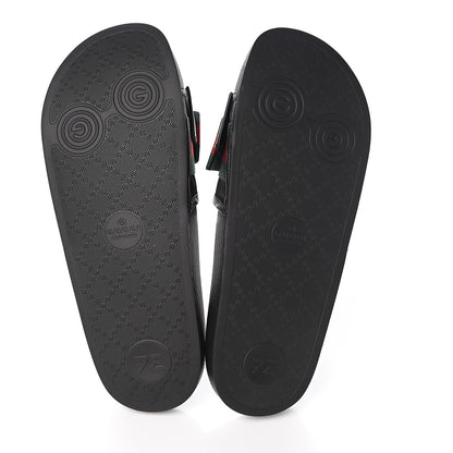 Gucci Satin Web Bow Slide Sandals 41 Black 5 of 9