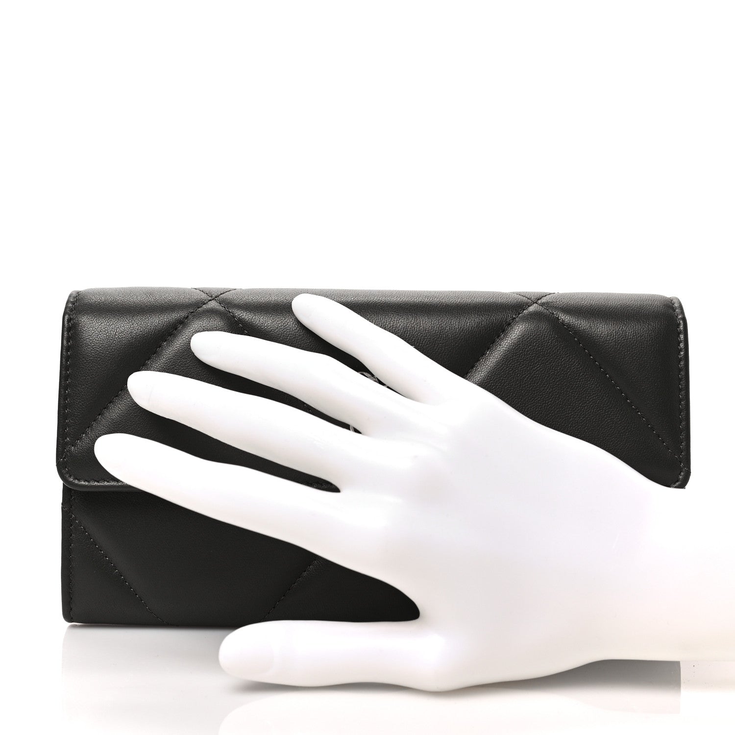 Chanel Lambskin Quilted Chanel 19 Flap Wallet Khaki 2 of 8