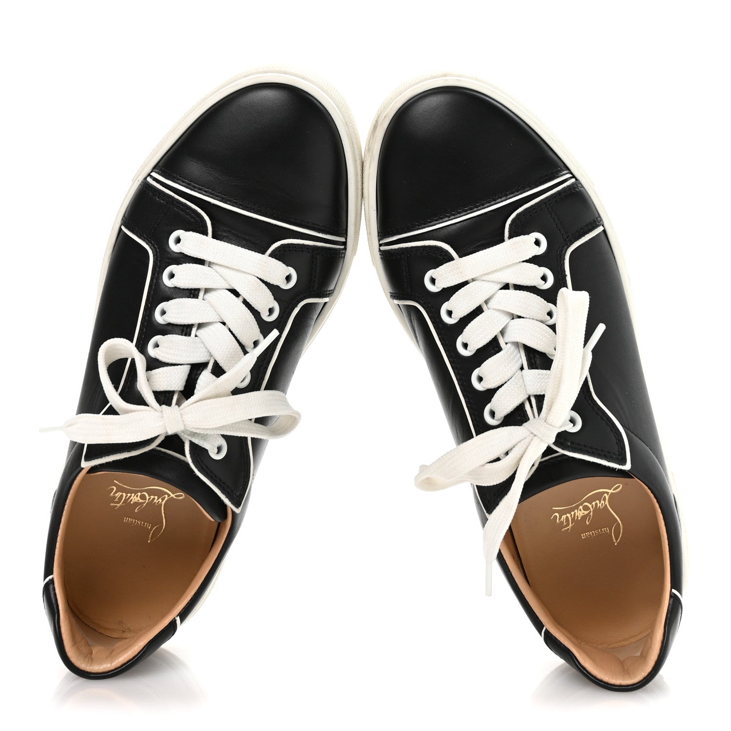 Christian Louboutin Calfskin Vierissima Flat Sneakers 39.5 Black 2 of 8