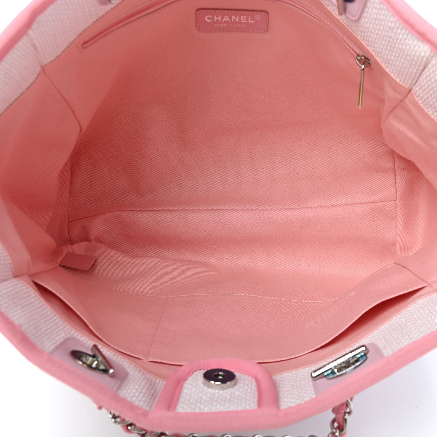 Woven Straw Raffia Small Deauville Tote Pink
