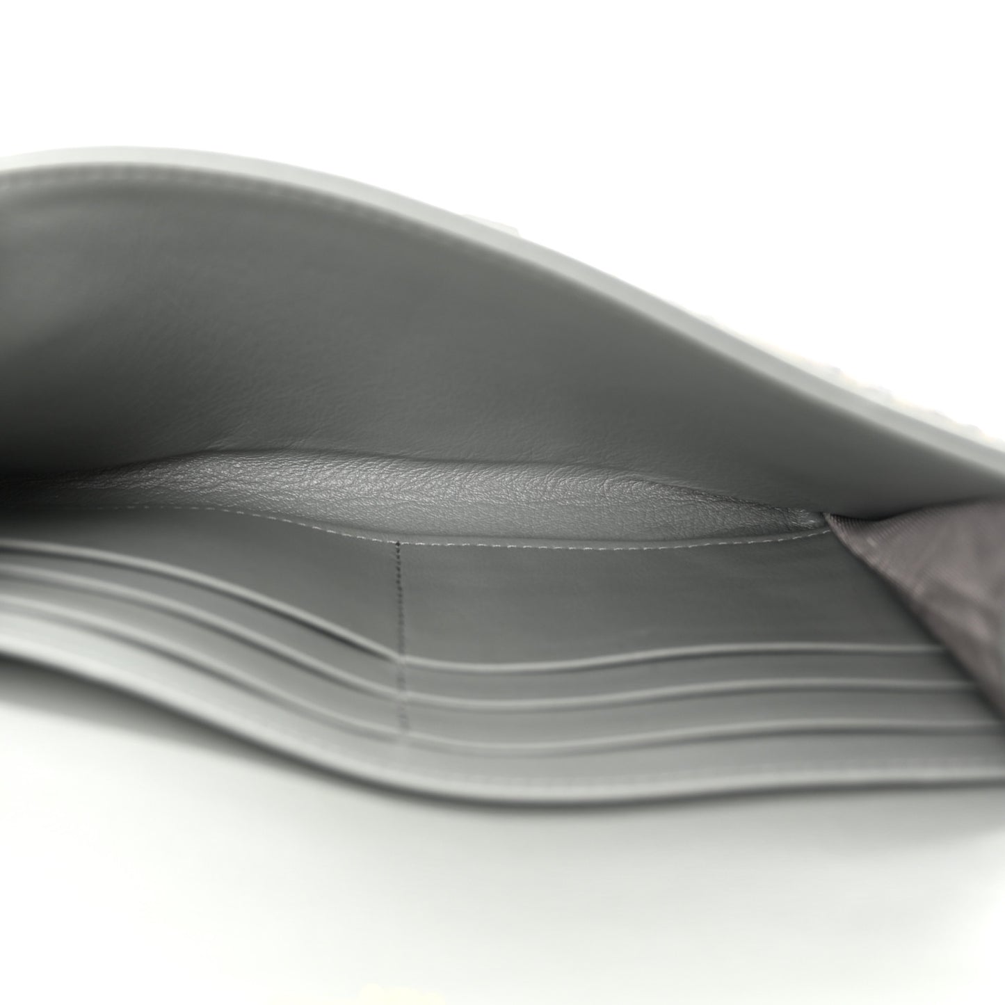 Oblique Saddle Chain Long Wallet Grey
