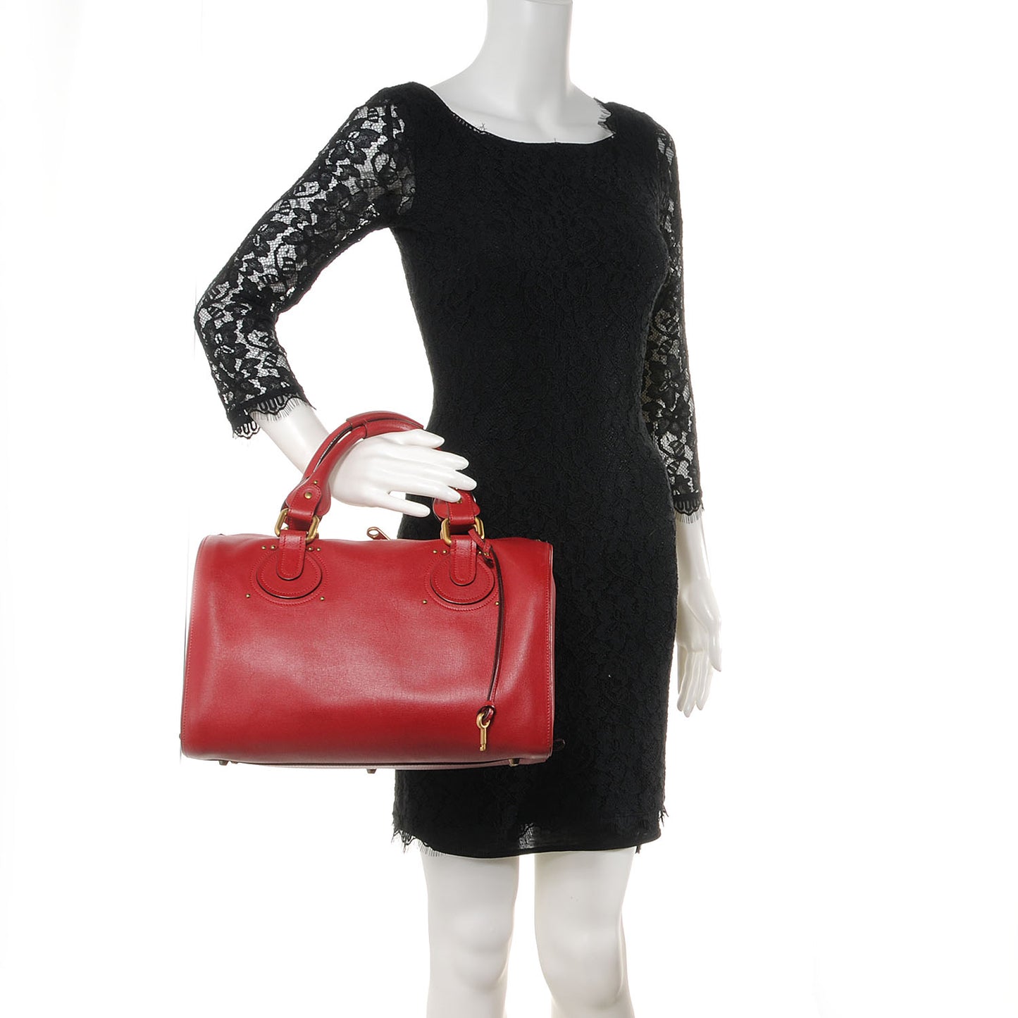 Calfskin Aurore Duffle Bag Vermillion Red