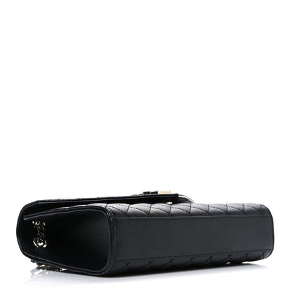 Saint Laurent Grain De Poudre Textured Mixed Matelasse Triquilt Medium Monogram Satchel Black 4 of 10