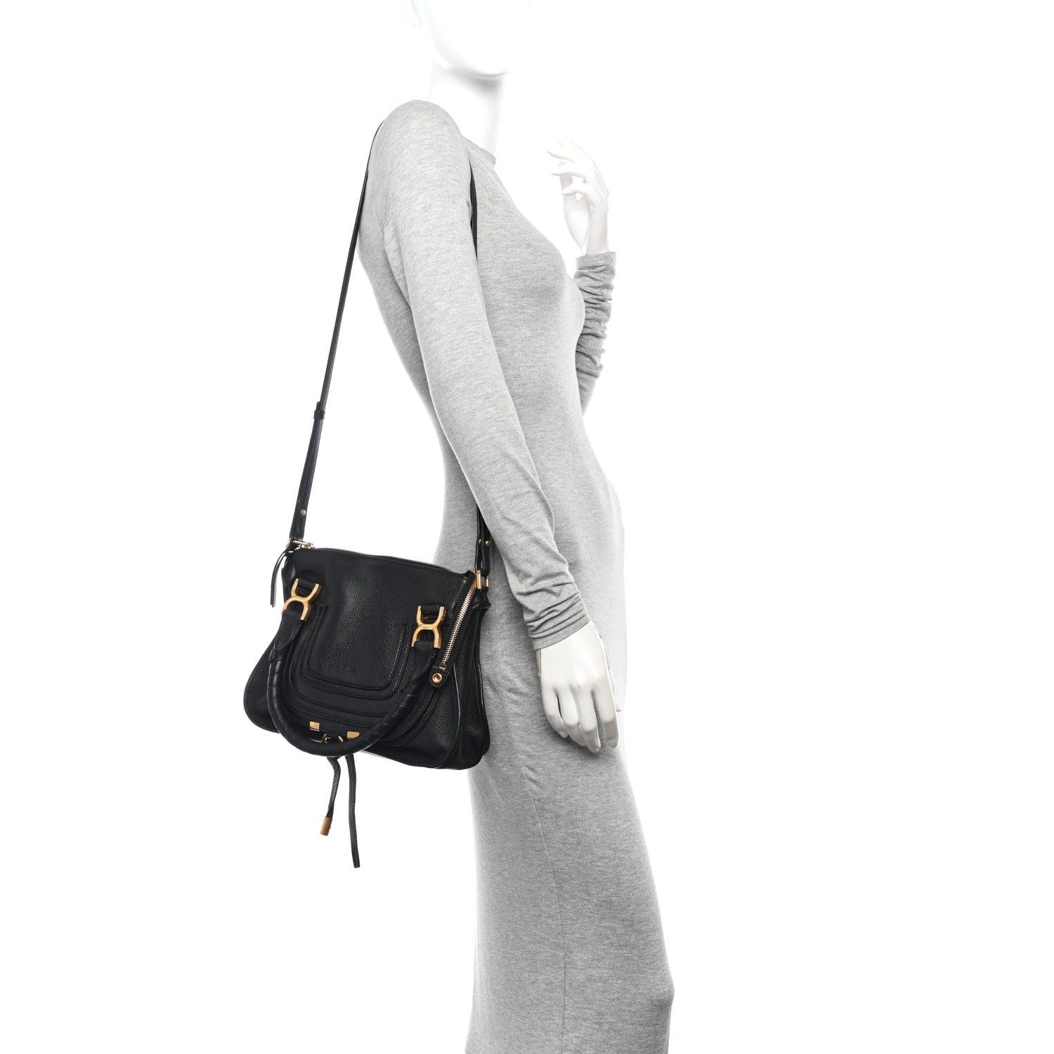 Chloe Calfskin Small Marcie Satchel Black 2 of 16