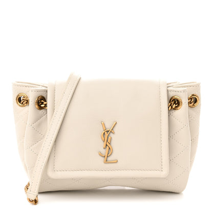 Saint Laurent Lambskin Quilted Monogram Mini Nolita Blanc Vintage 1 of 11