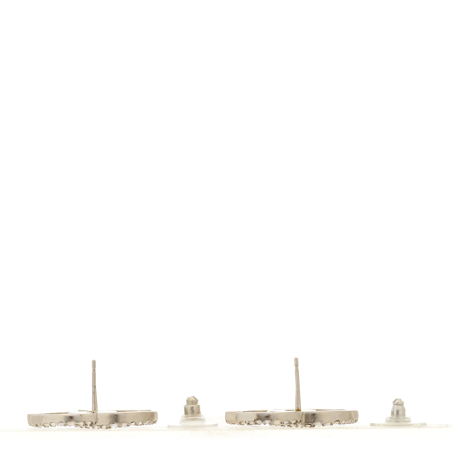 Crystal Large CC Earrings Silver