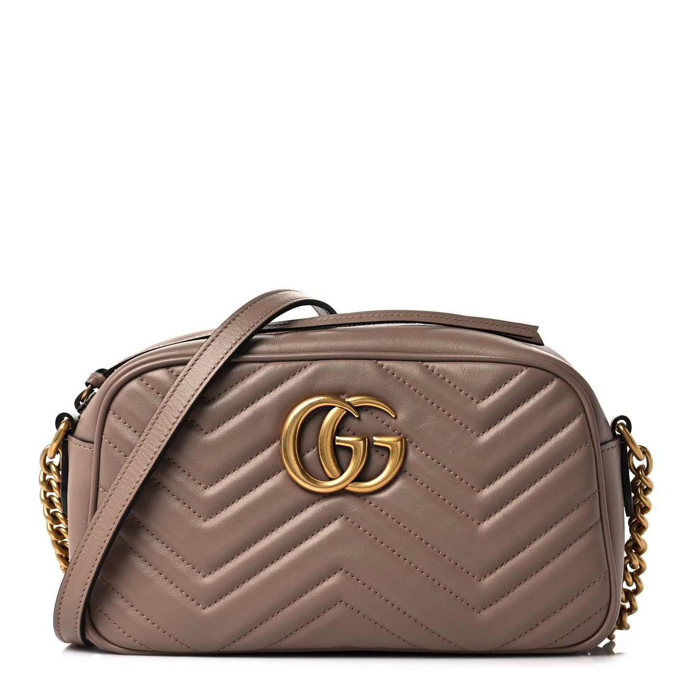 Calfskin Matelasse Small GG Marmont Chain Shoulder Bag Porcelain Rose