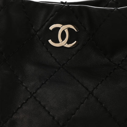 Chanel Lambskin Stitched Expandable Tote Black 8 of 10