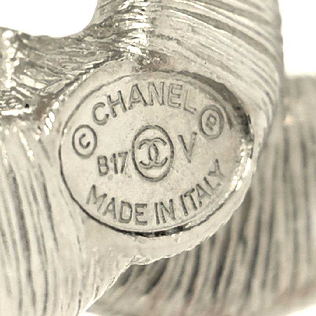 Crystal CC Twisted Earrings Silver