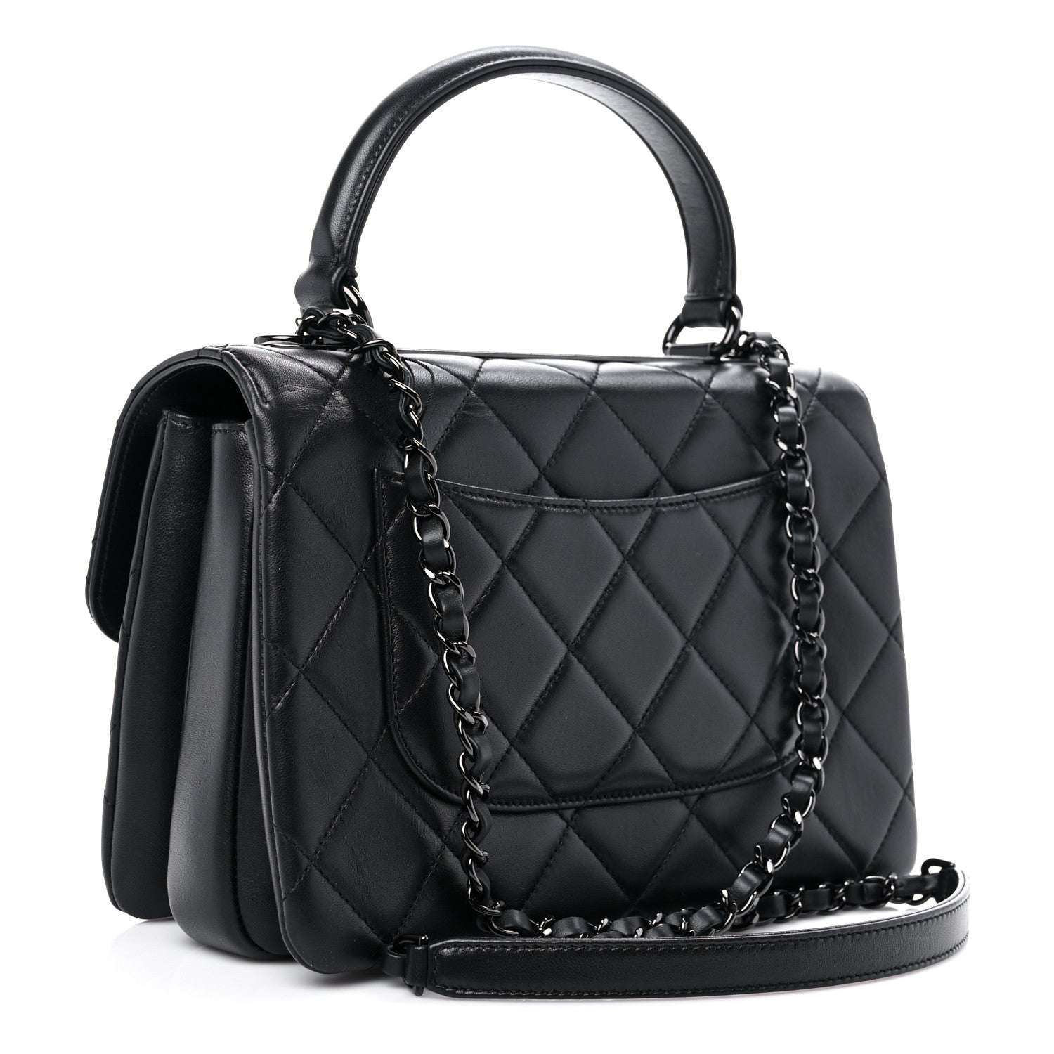 Chanel Lambskin Quilted Small Trendy CC Dual Handle Flap Bag So Black 3 of 14