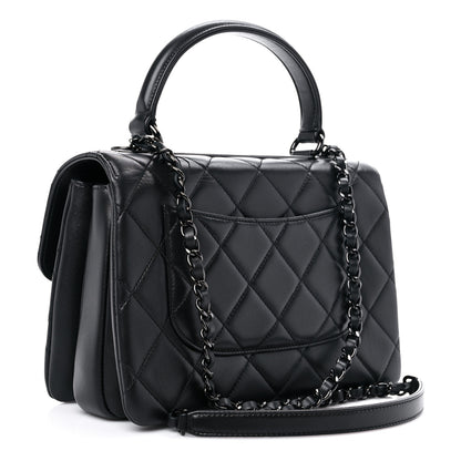 Chanel Lambskin Quilted Small Trendy CC Dual Handle Flap Bag So Black 3 of 14