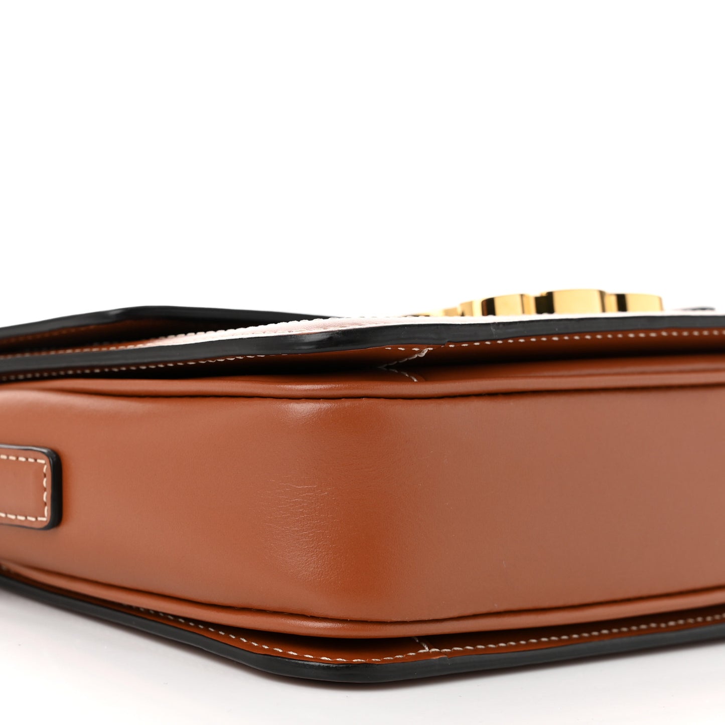 Calfskin Triomphe Canvas Teen Triomphe Bag Tan