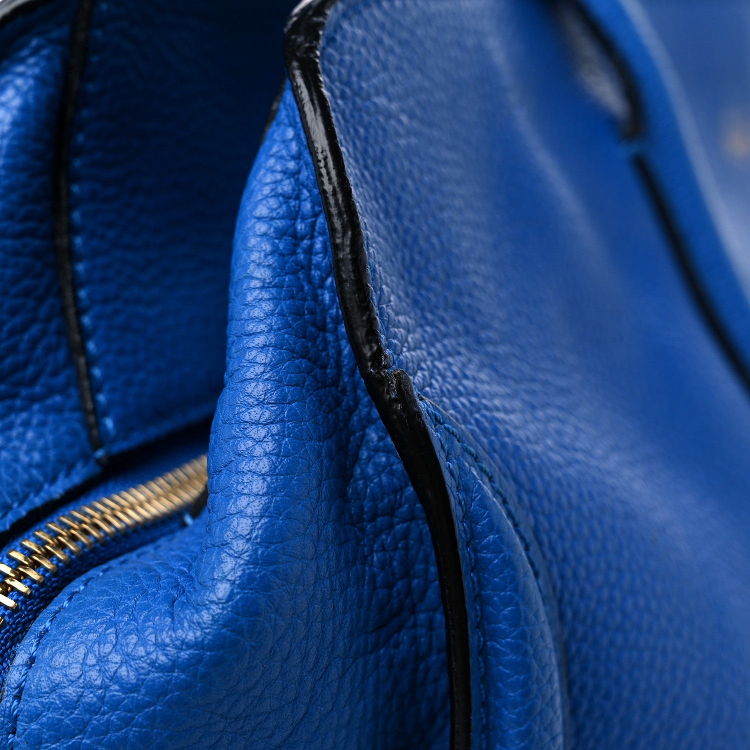 Alexander McQueen Pebbled Calfskin Large Skull Padlock Zip Around Tote Cobalt 15 of 16