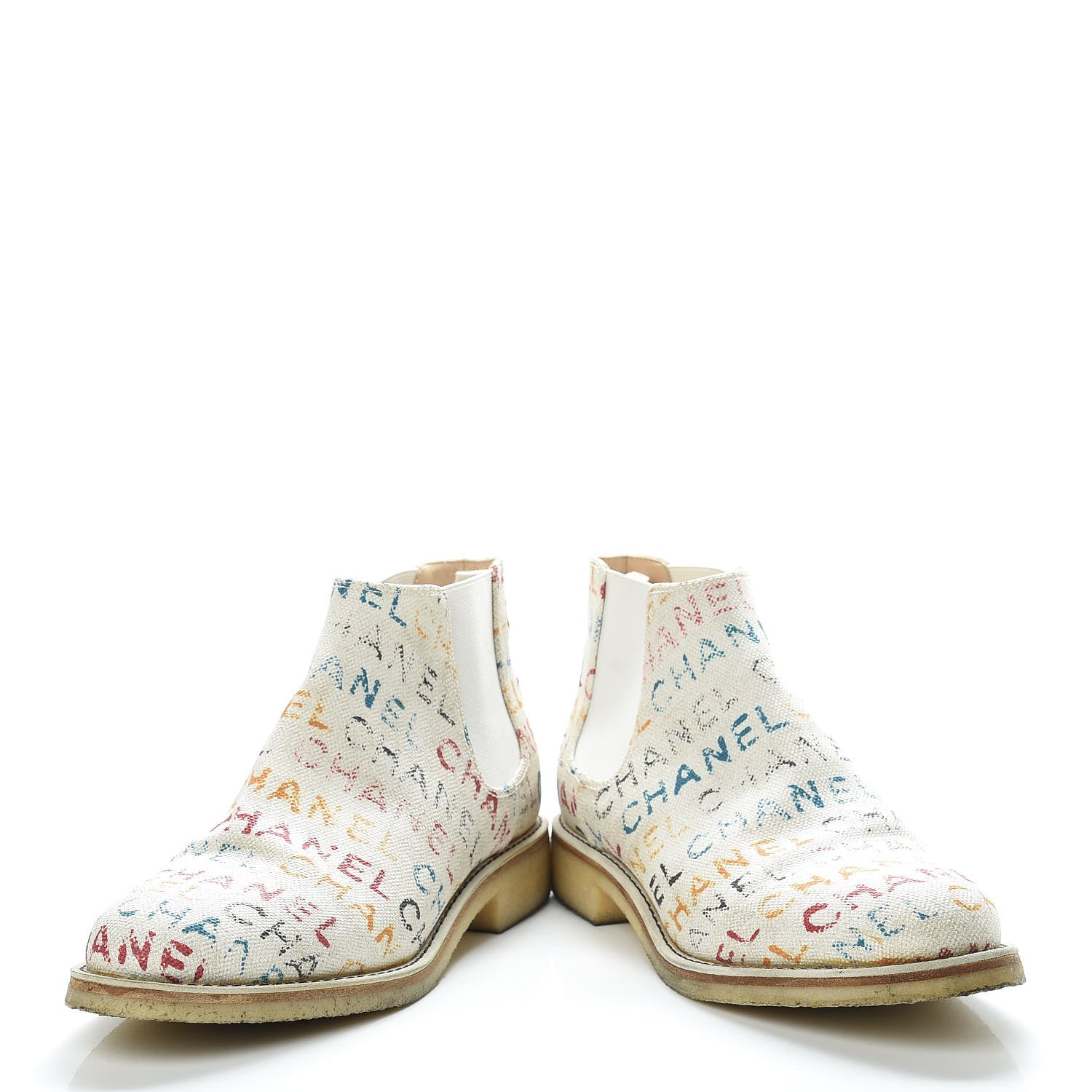 Chanel Canvas Logo Short Boots 38.5 Multicolor 6 of 17