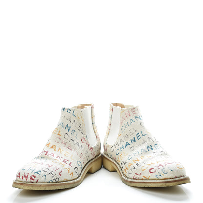 Chanel Canvas Logo Short Boots 38.5 Multicolor 6 of 17