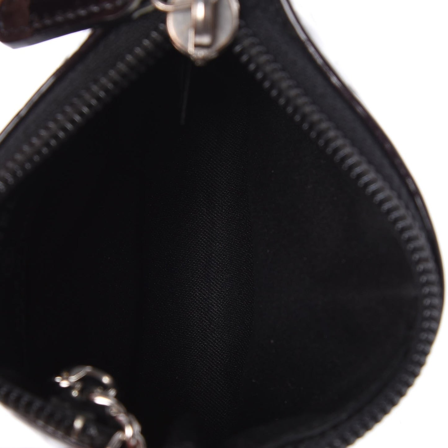 Patent Camellia Embossed Key Holder Case Black