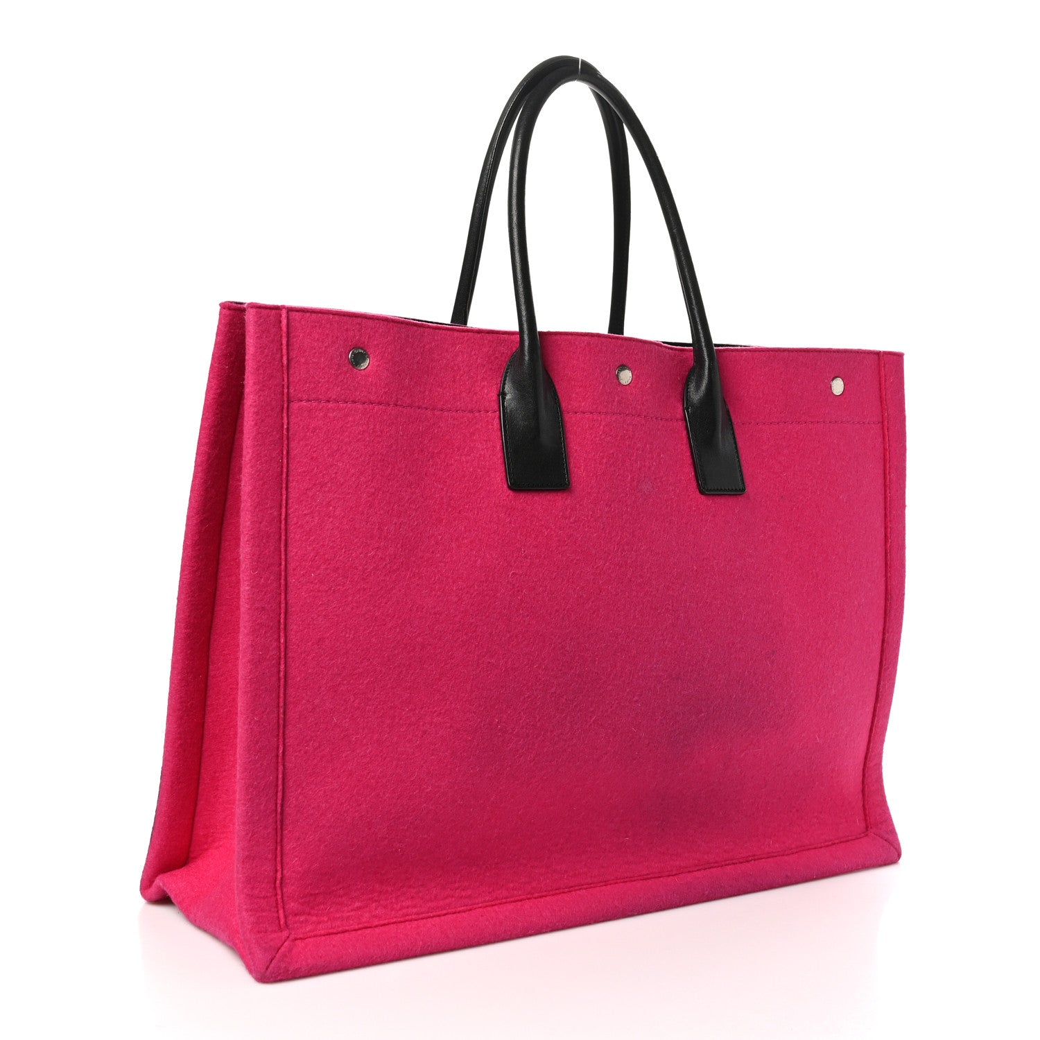 Saint Laurent Wool Rive Gauche Tote Fuchsia 3 of 13
