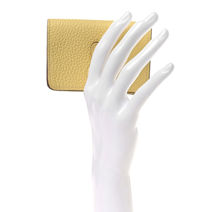 Hermes Togo Dogon Card Case Jaune Poussin 2 of 9