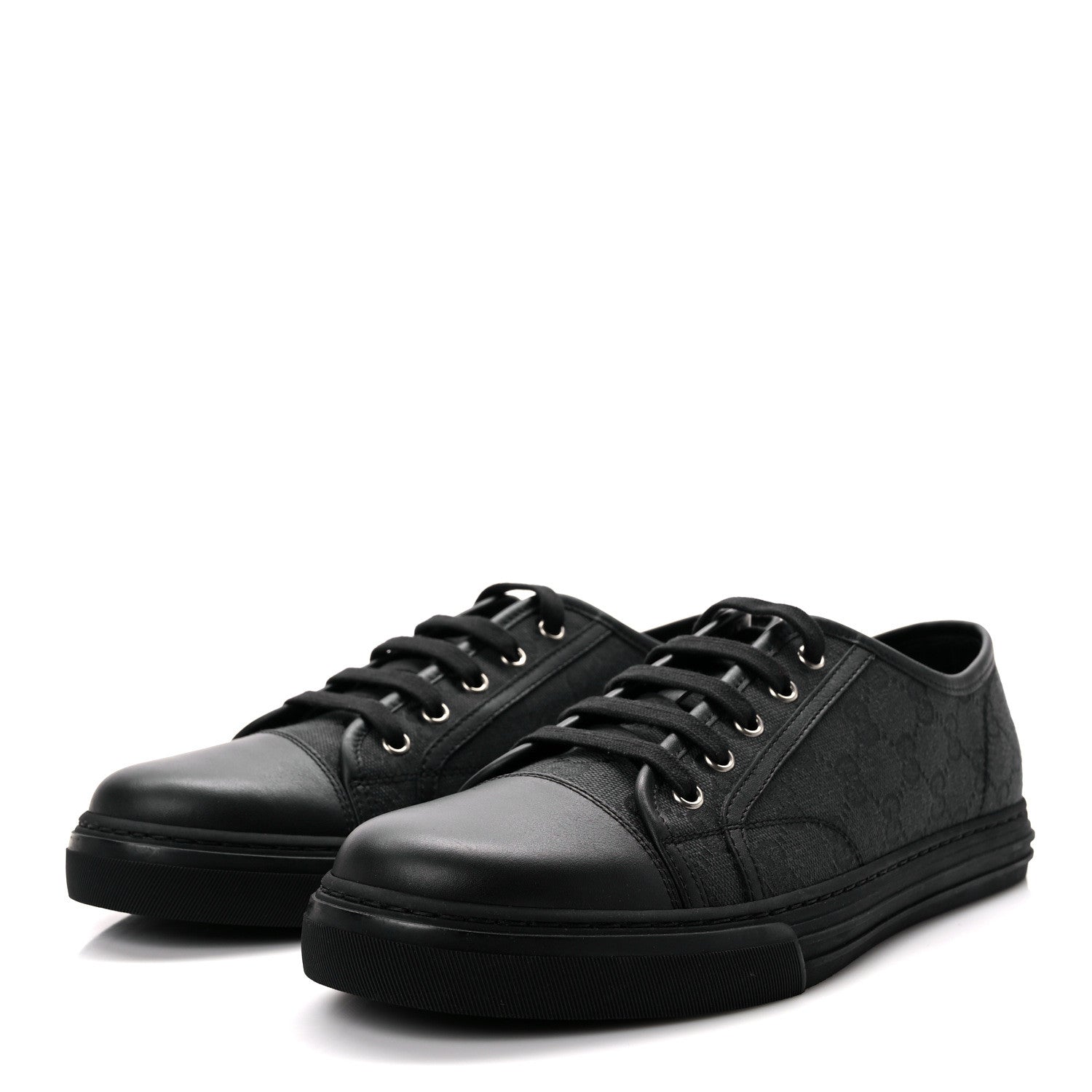 Gucci Monogram Mens Sneakers 9.5 Black Piombo 3 of 9