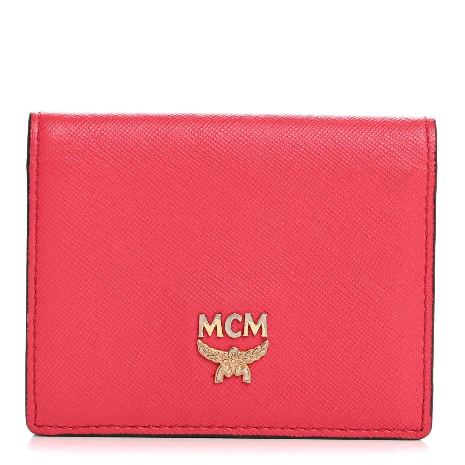 MCM Saffiano Wallet Pink Orange 1 of 12