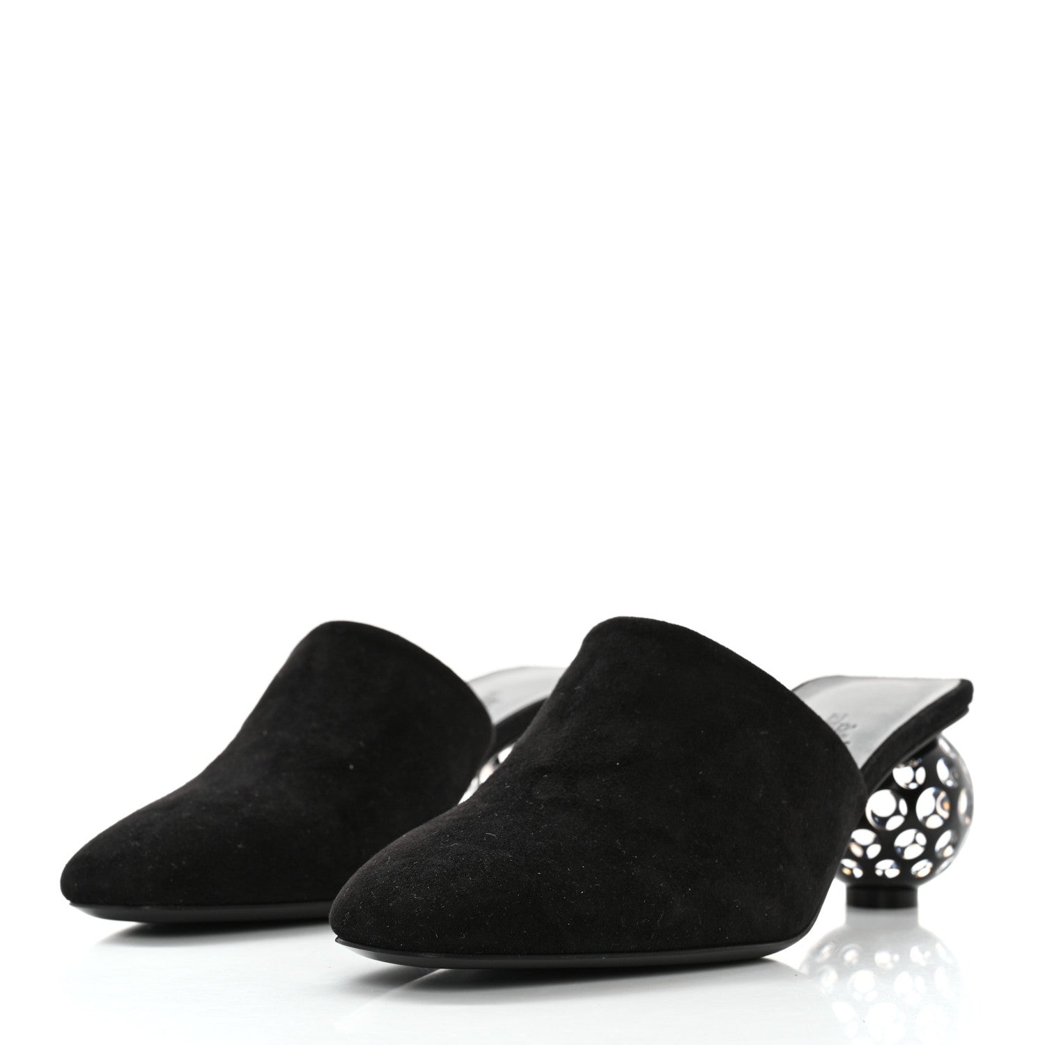 Hermes Suede Goatskin Darcy Mules 36 Black 3 of 9