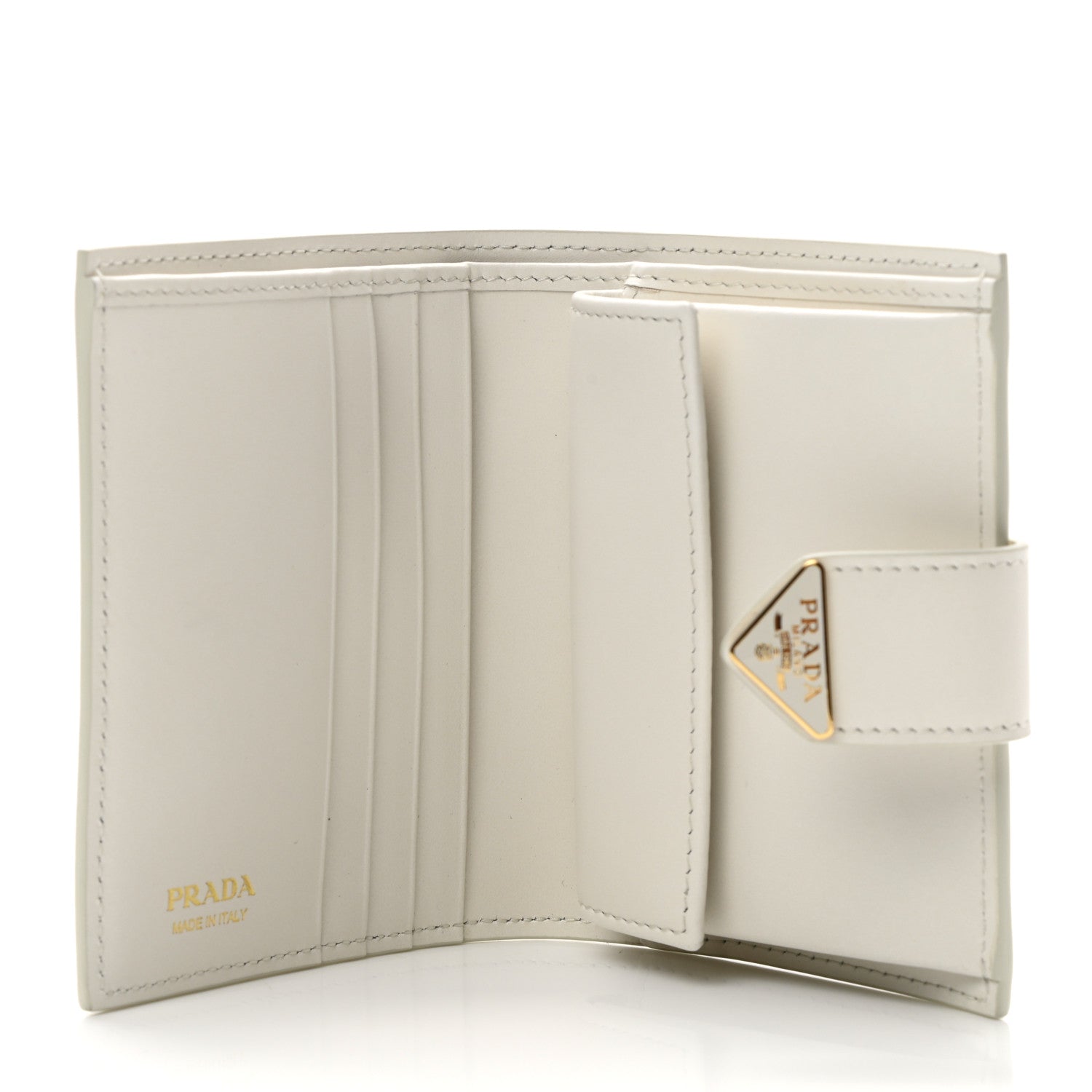 Prada Saffiano Small Triangle Wallet White 5 of 6