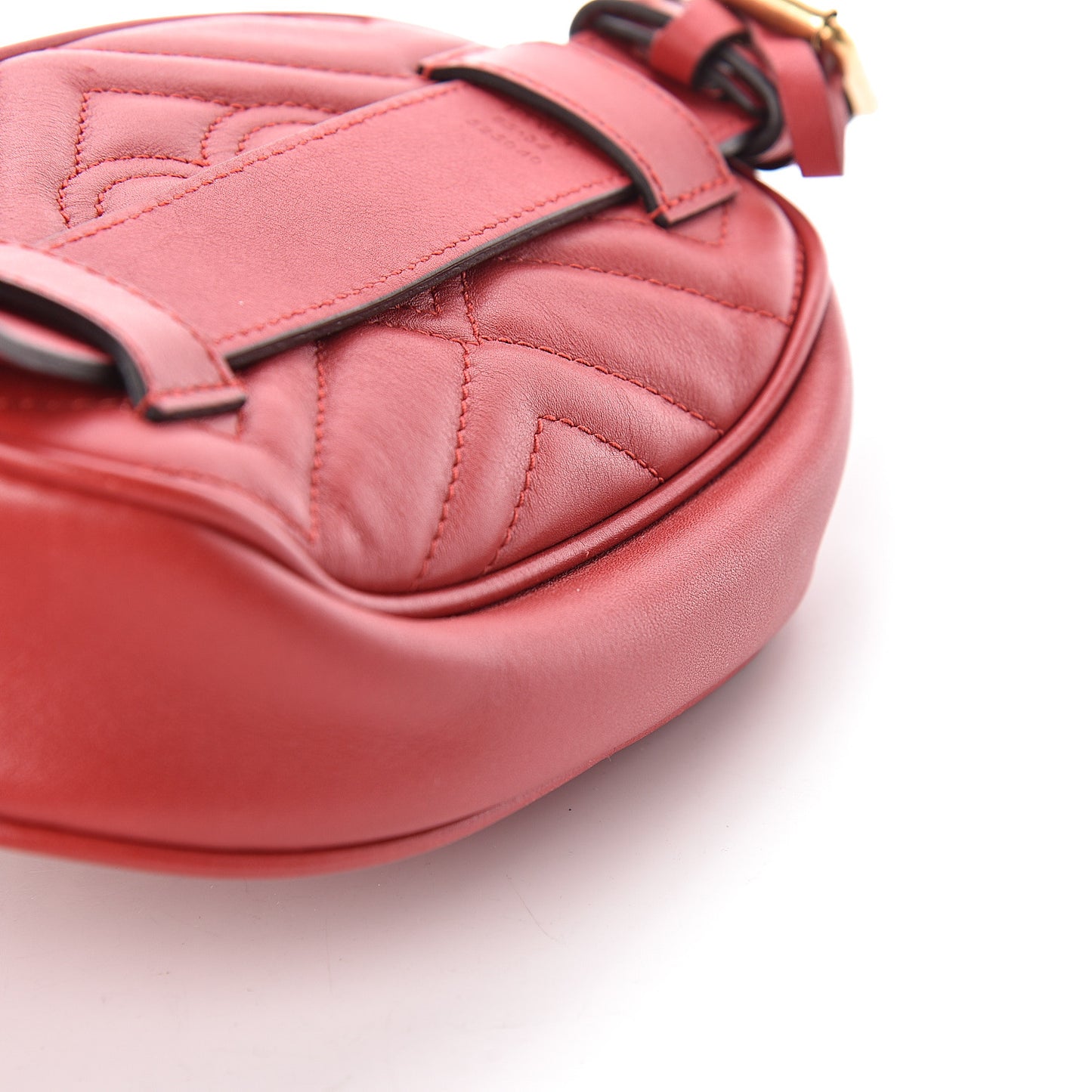 Calfskin Matelasse GG Marmont Belt Bag 85 34 Hibiscus Red