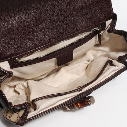 Gucci Monogram Medium New Bamboo Top Handle Bag Brown 5 of 7