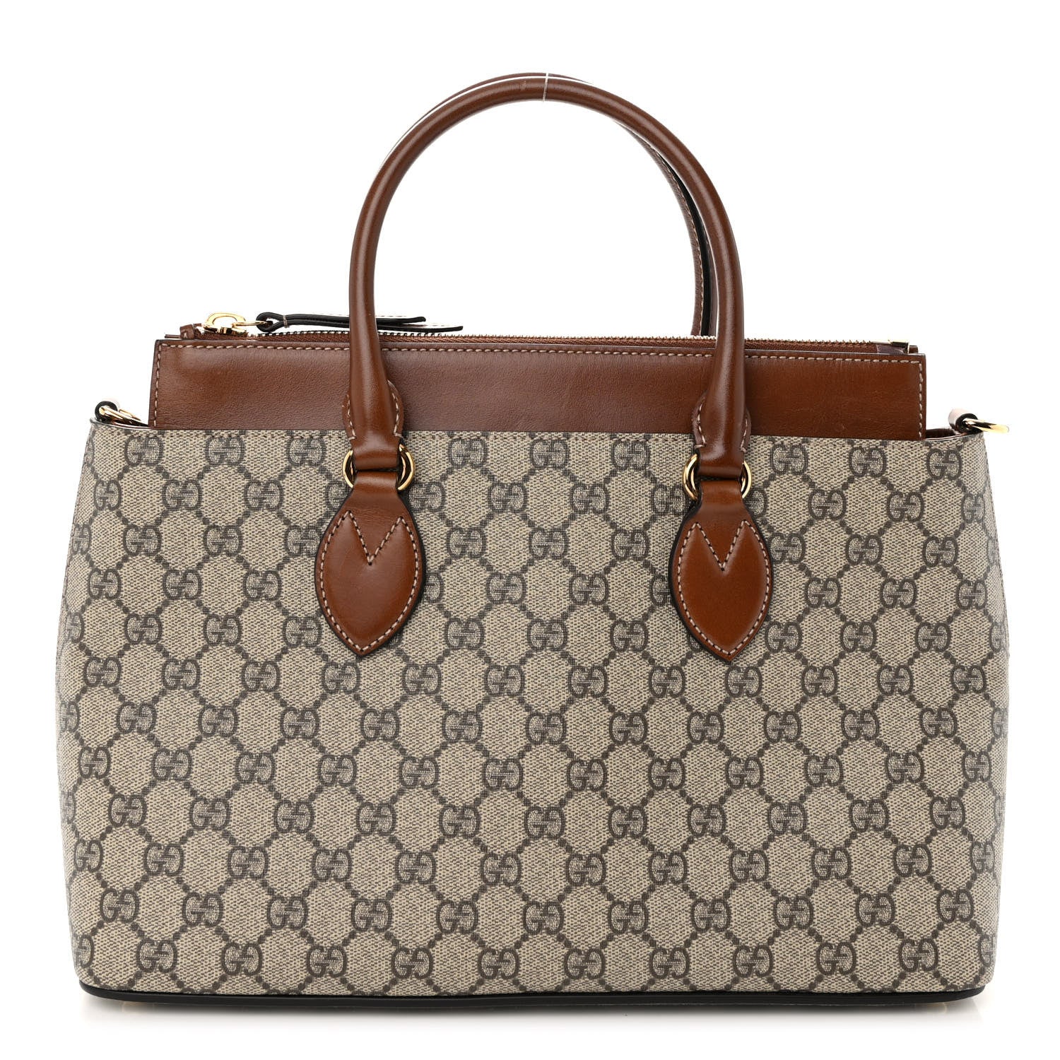 Gucci GG Supreme Monogram Small Zip Top Tote Beige Tuscany 1 of 11