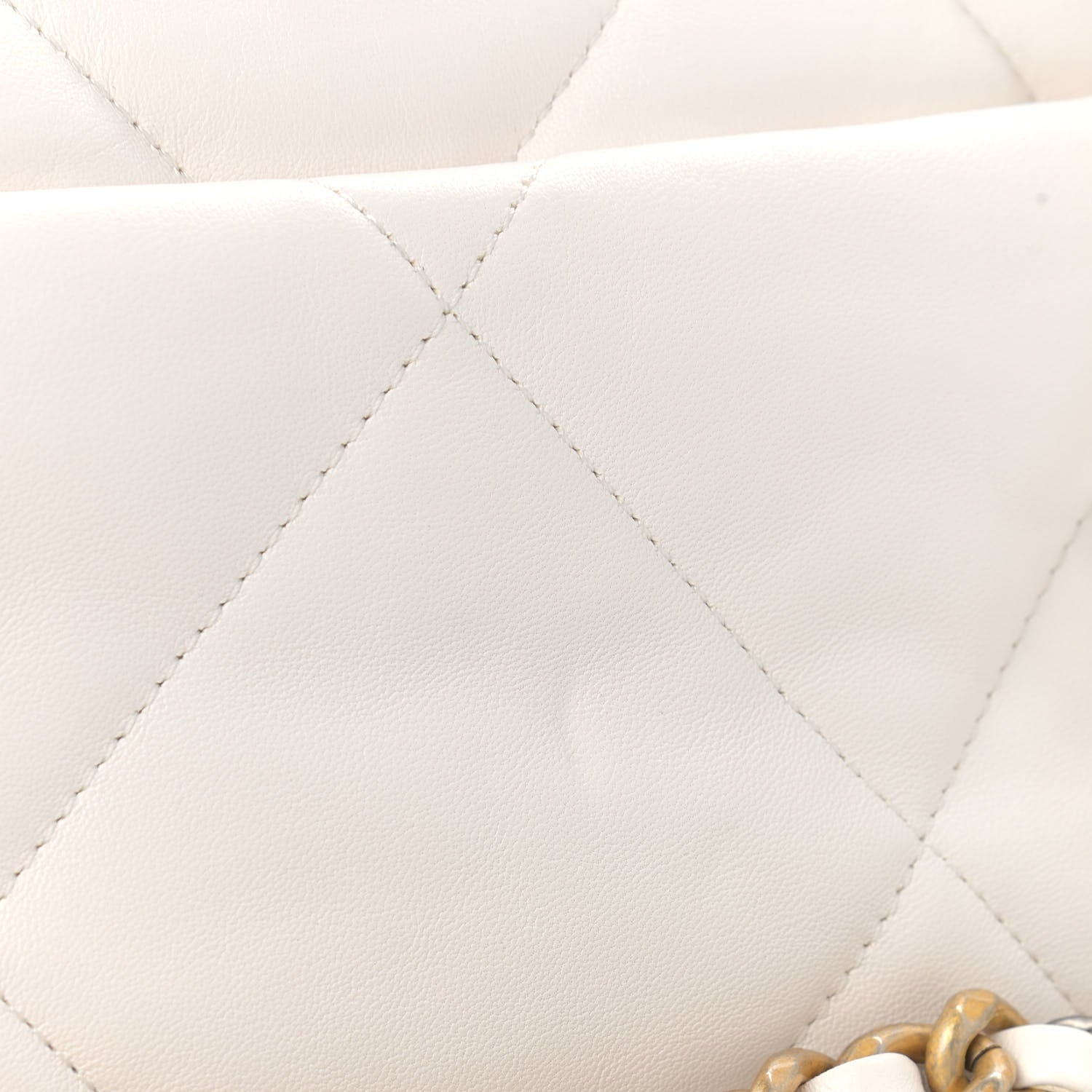 Chanel Goatskin Quilted Medium Chanel 19 Flap White 10 of 10