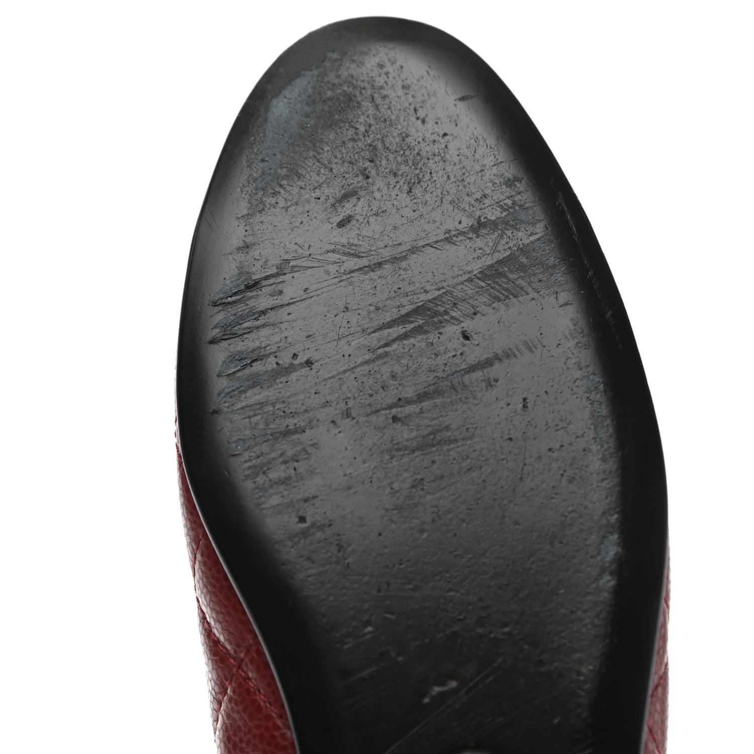 Chanel Caviar Quilted CC Cap Toe Ballerina Flats 40 Black Red 7 of 8