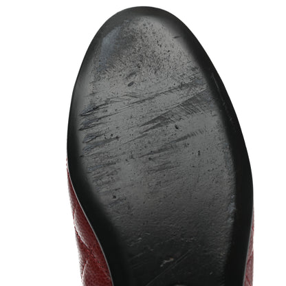 Chanel Caviar Quilted CC Cap Toe Ballerina Flats 40 Black Red 7 of 8