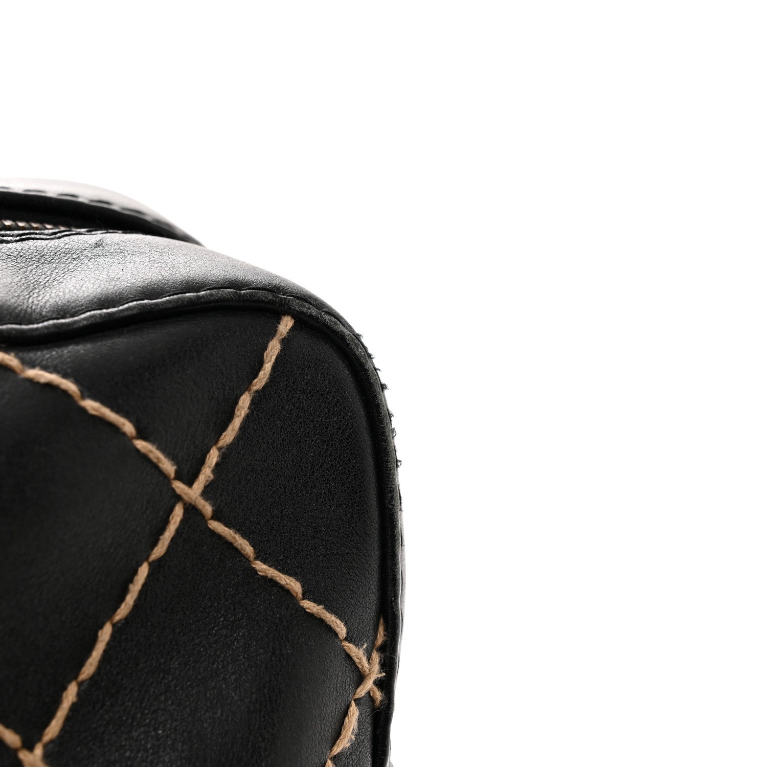 Chanel Calfskin Contrast Stitch Surpique Bowler Black 12 of 13